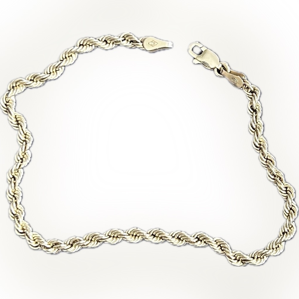 10 k Elegant Gold Rope Chain Bracelet - Picture 2 of 5